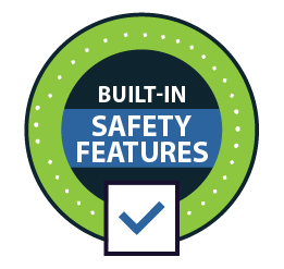 built in safety features badge