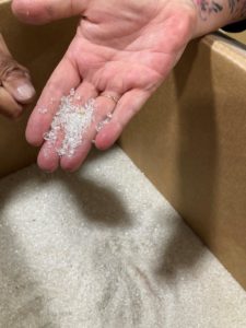 Crushed glass sand