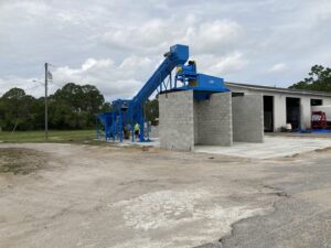 Andela "Big Blue" glass crusher in Flagler Beach Florida