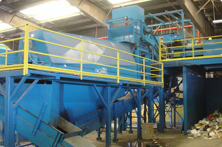 glass clean-up systems trommels conveyors
