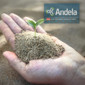 glass sand in palm of hand